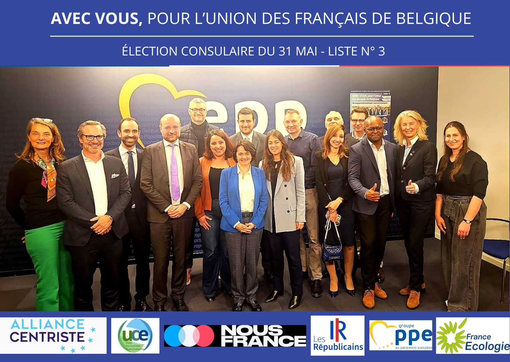 avec vous pour l'union des francais de belgique soiree de lancement le groupe
